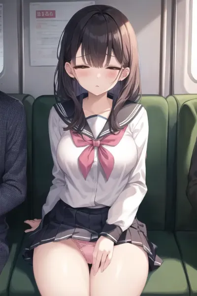電車内居眠り(パンチラ)