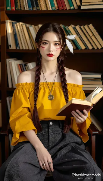 廃墟の図書館で眠る、本の精霊 - The book spirit sleeping in the ruins of the library