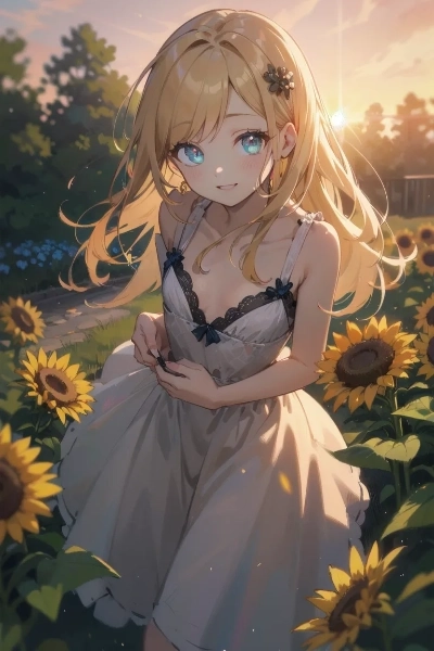 公園で佇む金色の髪の少女