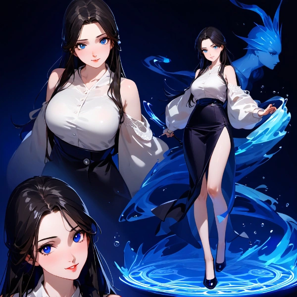 美しい水魔法を操る静香先生❤️