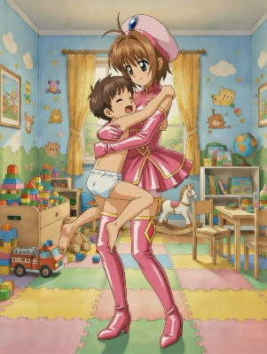 カードキャプターである事がバレてしまい少年からその秘密を隠す為に知世のプレイルームで性処理ハグ射精♡