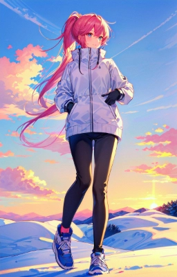 雪原で散歩
