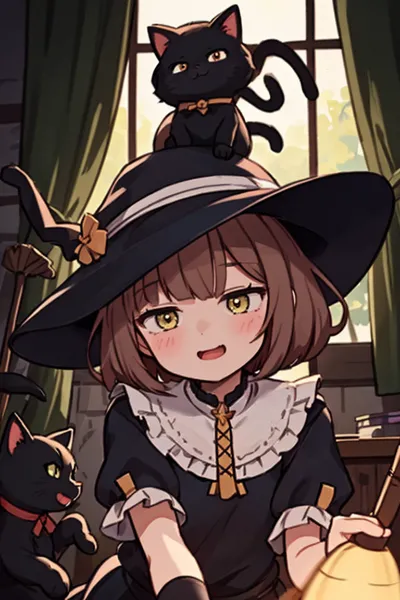 黒猫魔女の魔法の朝