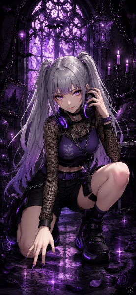 紫髪✖️ヘッドホン（しおん）