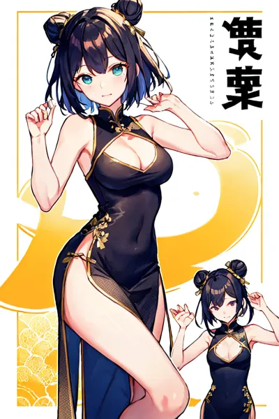 黒いチャイナの秘密の舞姫