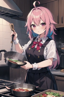 美少女が料理を作りました