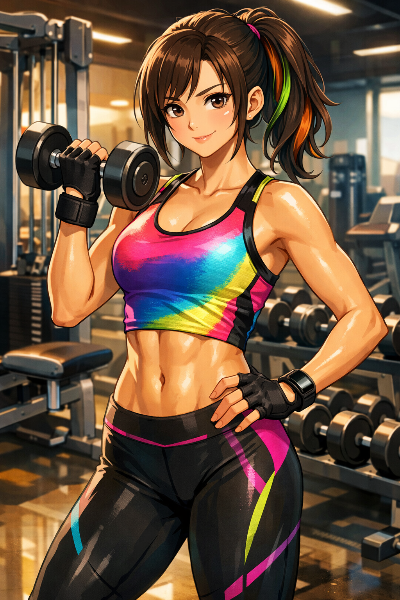 健康的な美人トレーナー