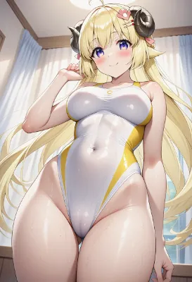 角巻わため　競泳水着顔面騎乗