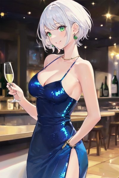 白髪巨乳美女を飲みに誘ってみた