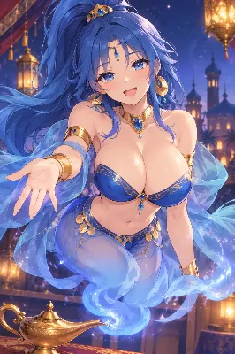黄金のランプが呼ぶ青き魔神の微笑み