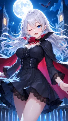 満月の夜の吸血鬼のお姉さん