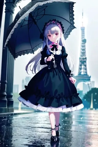 パリをお散歩する雨の日