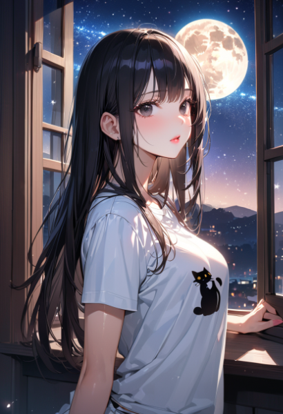 注文のお題『黒猫』Tシャツ