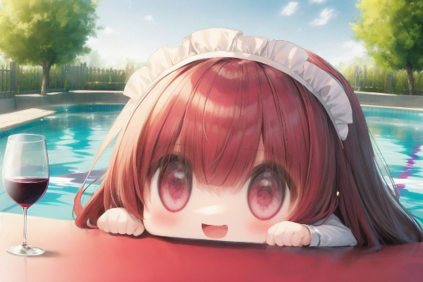 ワインレッドなメイドちゃん