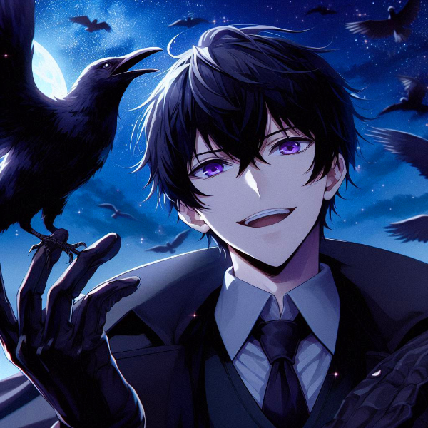 ダークな黒髪短髪男性と、カラス★(12枚)