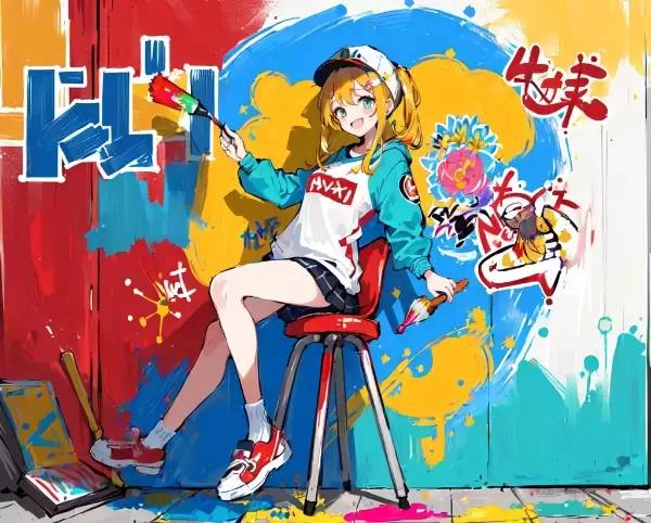 ウォールペイントガール