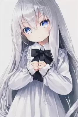 青い目と白い髪の幼女