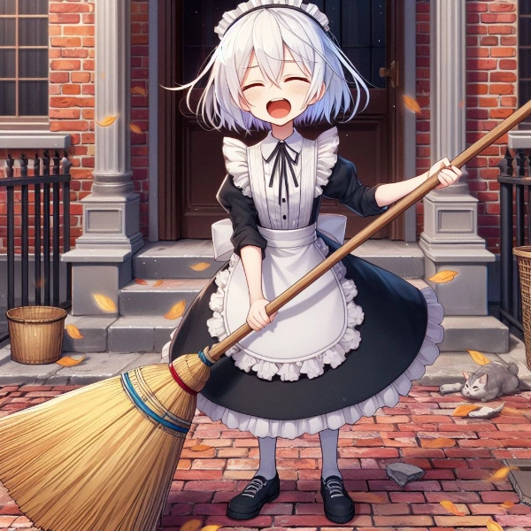 ねむねむ白髪ショタメイド