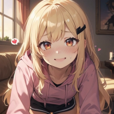 キスした後に恥ずかしさが上がってきたパーカーギャル娘さん