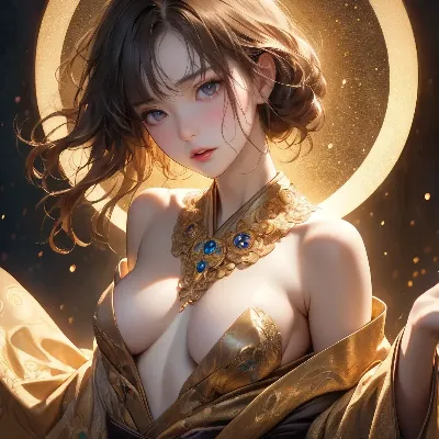 黄金の輝きに包まれた美女