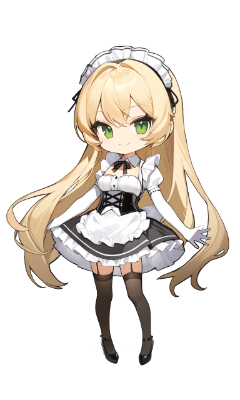 ちびキャラメイド服の少女