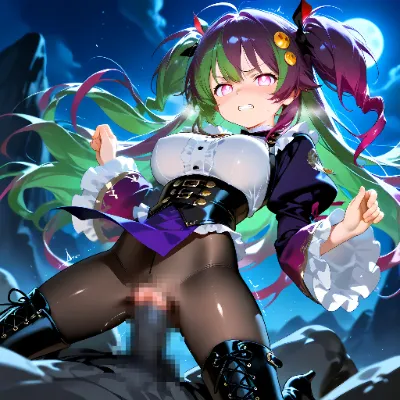 女の子達と石のゴーレム系モンスター4