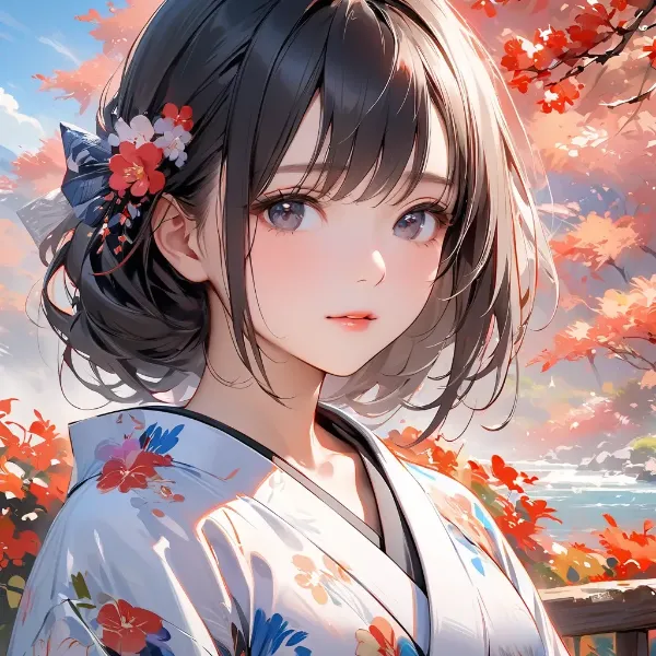 秋風に舞う花の少女