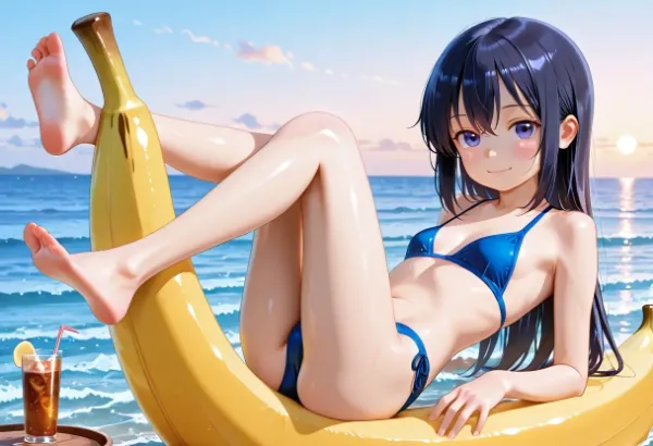 バナナフロートで迎える夏の夕暮れ