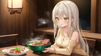 銀髪少女の、鍋に溶ける微笑み