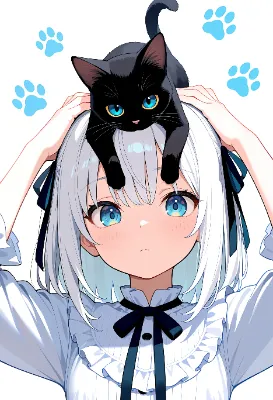 うちの子と黒猫