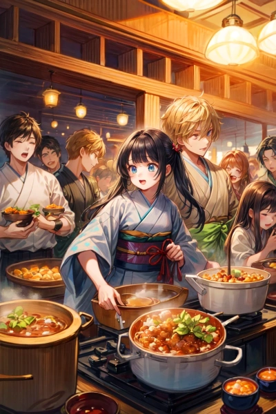 みんなで鍋パーティしよう♥（４枚）レトロモダン街シリーズ70