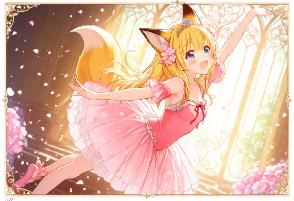 花と舞うバレリーナ