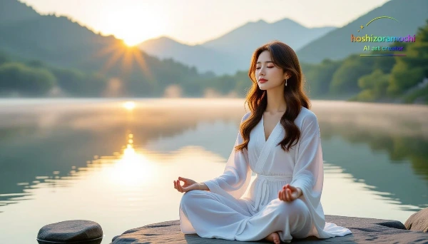 湖畔の瞑想 - 水面に映る心の鏡 / Meditation by the Lake - A Mirror of the Soul Reflected on the Water's Surface