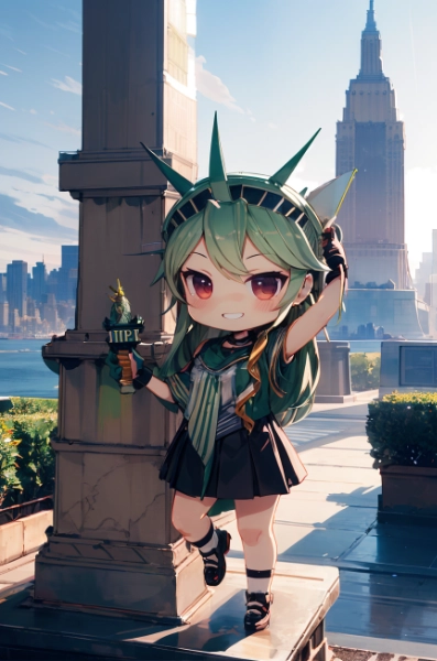 自由の女神ごっこ