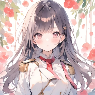花と軍人少女。