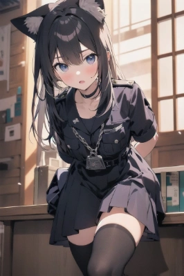捕まってしまった猫耳の美少女