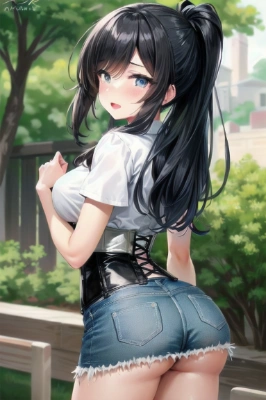 公園✕黒髪女の子
