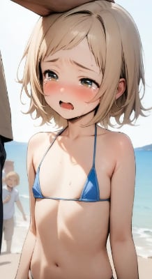 「こんなちっちゃい水着でグラビア撮影なんて、聞いてないもん…」