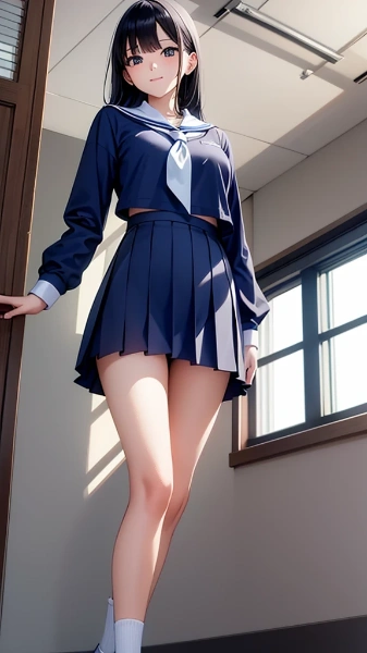 セーラー服とローアングル