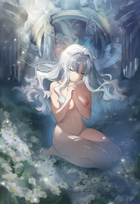 ヌード姿で祈りのカレン・C・オルテンシア