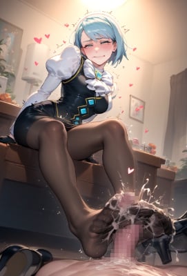 図書館でパンストを履いた私の脚でされないとイケない？はぁ、本当に生きていくのが大変そうな犬ね♥