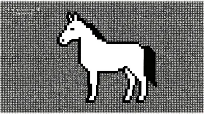 ミニマルドットの馬シルエット