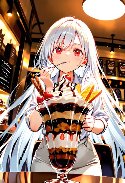 白髪少女の甘い午後の誘惑