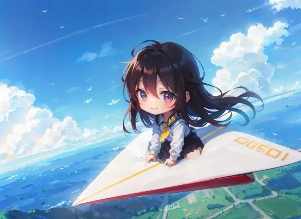 紙飛行機に乗って