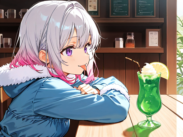 カフェで飲むメロンソーダPart2