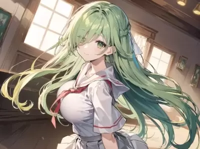 #50 緑髪少女