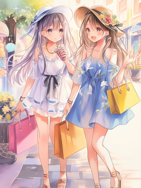 No.1626 おしゃれなショッピングガールズ