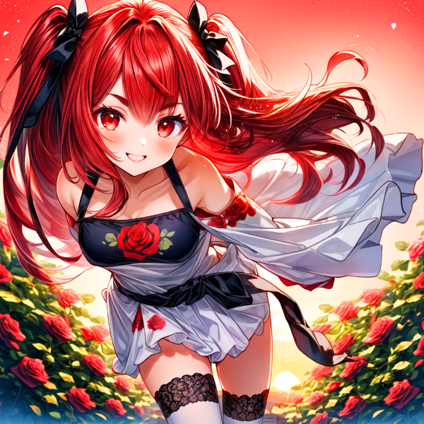 赤いうちの子と、赤薔薇＊(4枚)