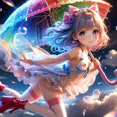 美しい傘と肢体