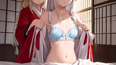 エルフさん、神社の巫女になる・・・の、舞台裏、お着替え覗いちゃいました＾＾；